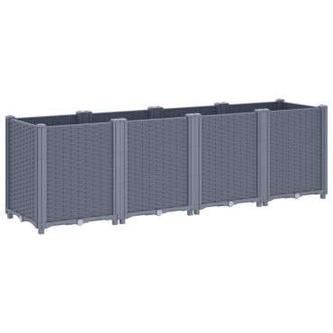 vidaXL Ζαρντινιέρα Κήπου Μπλε Γκρι 160x40x53 εκ. Πολυπροπυλένιο