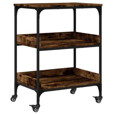 vidaXL Τρόλεϊ Κουζίνας Καπνιστή Δρυς 60x41x80,5cm Επεξεργασμένο Ξύλο 1 τεμ.