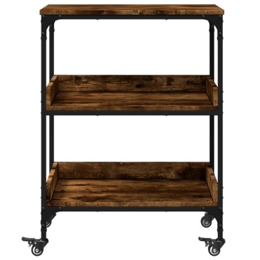 vidaXL Τρόλεϊ Κουζίνας Καπνιστή Δρυς 60x41x80,5cm Επεξεργασμένο Ξύλο 1 τεμ.