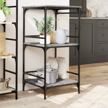 vidaXL Τρόλεϊ Κουζίνας Sonoma Γκρι 60,5x50x105cm Επεξεργασμένο Ξύλο 1 τεμ.