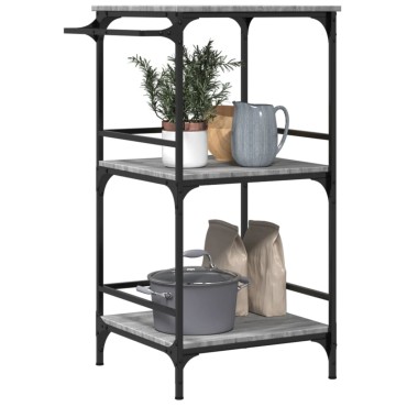 vidaXL Τρόλεϊ Κουζίνας Sonoma Γκρι 60,5x50x105cm Επεξεργασμένο Ξύλο 1 τεμ.