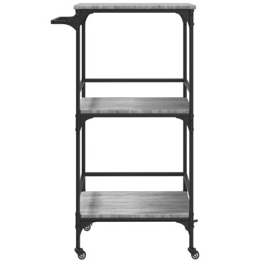 vidaXL Τρόλεϊ Κουζίνας Sonoma Γκρι 60,5x50x105cm Επεξεργασμένο Ξύλο 1 τεμ.