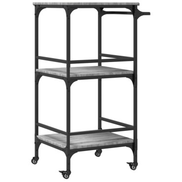 vidaXL Τρόλεϊ Κουζίνας Sonoma Γκρι 60,5x50x105cm Επεξεργασμένο Ξύλο 1 τεμ.