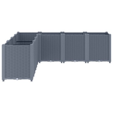 vidaXL Ζαρντινιέρα Κήπου Γκρι 160x160x53 εκ. Πολυπροπυλένιο