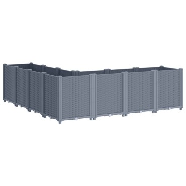 vidaXL Ζαρντινιέρα Κήπου Γκρι 160x160x53 εκ. Πολυπροπυλένιο