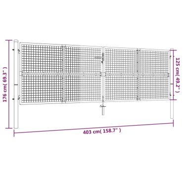 vidaXL Πόρτα Περίφραξης με Πλέγμα Πράσινη 390 x 125 εκ. Ατσάλινη