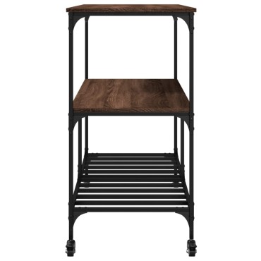 vidaXL Τρόλεϊ Κουζίνας Καφέ Δρυς 100x50x95cm Επεξεργασμένο Ξύλο 1 τεμ.