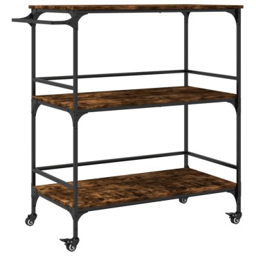 vidaXL Τρόλεϊ Κουζίνας Καπνιστή Δρυς 100,5x50x105cm Επεξ. Ξύλο 1 τεμ.