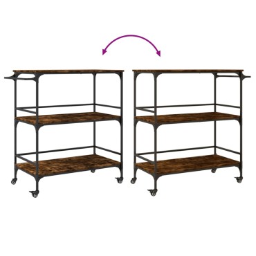 vidaXL Τρόλεϊ Κουζίνας Καπνιστή Δρυς 100,5x50x105cm Επεξ. Ξύλο 1 τεμ.