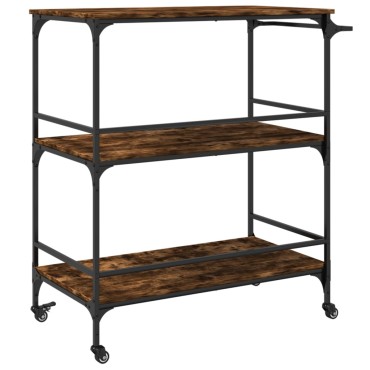 vidaXL Τρόλεϊ Κουζίνας Καπνιστή Δρυς 100,5x50x105cm Επεξ. Ξύλο 1 τεμ.
