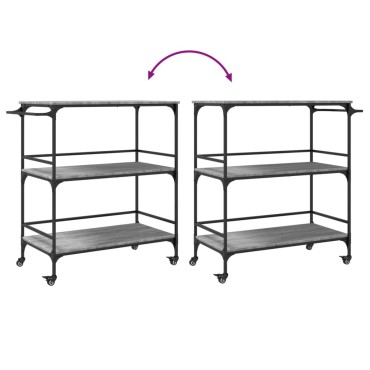 vidaXL Τρόλεϊ Κουζίνας Sonoma Γκρι 100,5x50x105cm Επεξεργασμένο Ξύλο 1 τεμ.