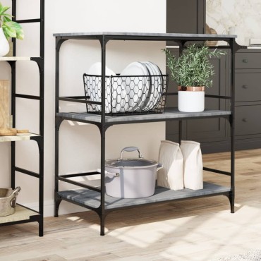 vidaXL Τρόλεϊ Κουζίνας Sonoma Γκρι 100,5x50x105cm Επεξεργασμένο Ξύλο 1 τεμ.