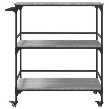 vidaXL Τρόλεϊ Κουζίνας Sonoma Γκρι 100,5x50x105cm Επεξεργασμένο Ξύλο 1 τεμ.