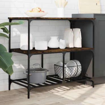 vidaXL Τρόλεϊ Κουζίνας Καπνιστή Δρυς 100x50x95cm Επεξεργασμένο Ξύλο 1 τεμ.