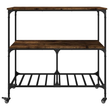 vidaXL Τρόλεϊ Κουζίνας Καπνιστή Δρυς 100x50x95cm Επεξεργασμένο Ξύλο 1 τεμ.