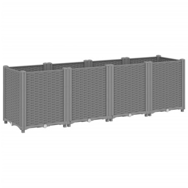 vidaXL Ζαρντινιέρα Κήπου Ανοιχτό Γκρι 160x40x53 εκ. Πολυπροπυλένιο