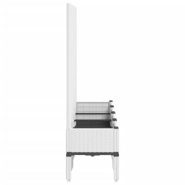 vidaXL Ζαρντινιέρα Κήπου με Καφασωτό Λευκή 160x40x142 εκ. Πολυπροπ.