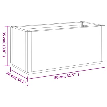 vidaXL Ζαρντινιέρα Κήπου Ανοιχτό Καφέ 80x36x35 εκ. Πολυπροπυλένιο