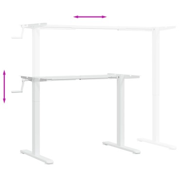 vidaXL Σκελετός Όρθιου Γραφείου Λευκός (94-135)x60x(70-114)cm Ατσάλι 1 τεμ.