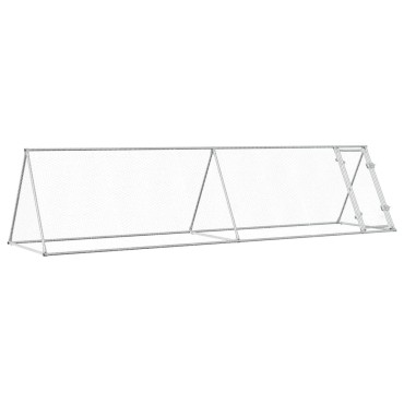 vidaXL Κοτέτσι - Κλουβί Ασημί 400x105x91 εκ. από Γαλβανισμένο Χάλυβα