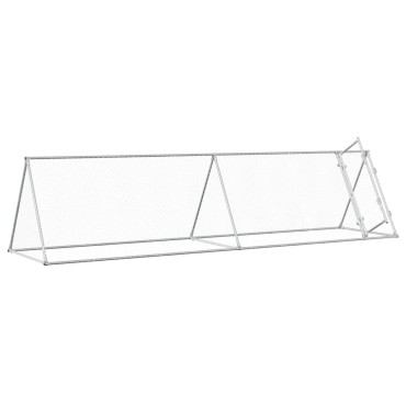 vidaXL Κοτέτσι - Κλουβί Ασημί 400x105x91 εκ. από Γαλβανισμένο Χάλυβα