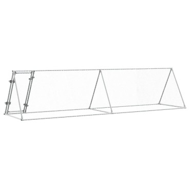 vidaXL Κοτέτσι - Κλουβί Ασημί 400x105x91 εκ. από Γαλβανισμένο Χάλυβα