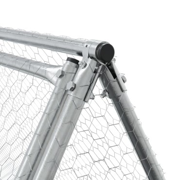 vidaXL Κοτέτσι - Κλουβί Ασημί 400x105x91 εκ. από Γαλβανισμένο Χάλυβα
