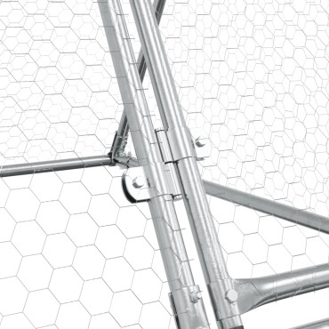 vidaXL Κοτέτσι - Κλουβί Ασημί 400x105x91 εκ. από Γαλβανισμένο Χάλυβα