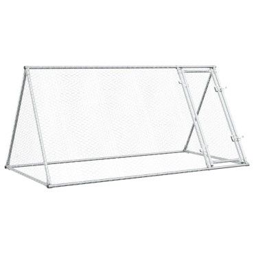 vidaXL Κοτέτσι - Κλουβί Ασημί 200x105x91 εκ. από Γαλβανισμένο Χάλυβα