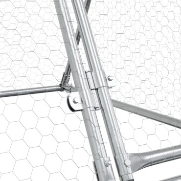 vidaXL Κοτέτσι - Κλουβί Ασημί 200x105x91 εκ. από Γαλβανισμένο Χάλυβα