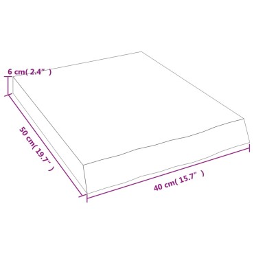 vidaXL Ράφι Τοίχου 40x50x(2-6)cm από Ακατέργαστο Μασίφ Ξύλο Δρυός 1 τεμ.