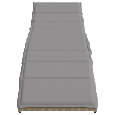 vidaXL Ξαπλώστρα Μπεζ 55x199x50cm από Συνθετικό Ρατάν με Μαξιλάρι 1 τεμ.