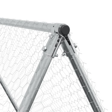 vidaXL Κοτέτσι - Κλουβί Ασημί 100x100x190 εκ. από Γαλβανισμένο Χάλυβα