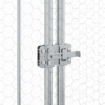 vidaXL Κοτέτσι - Κλουβί Ασημί 100x100x190 εκ. από Γαλβανισμένο Χάλυβα
