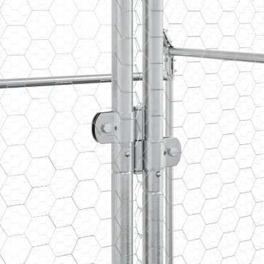 vidaXL Κοτέτσι - Κλουβί Ασημί 100x100x190 εκ. από Γαλβανισμένο Χάλυβα