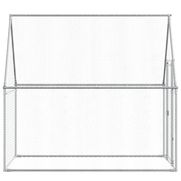 vidaXL Κοτέτσι - Κλουβί Ασημί 200x100x190 εκ. από Γαλβανισμένο Χάλυβα