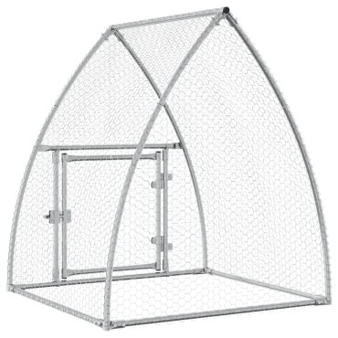 vidaXL Κοτέτσι - Κλουβί Ασημί 100x105x120 εκ. από Γαλβανισμένο Χάλυβα