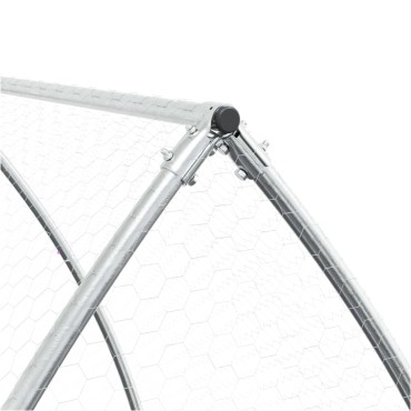 vidaXL Κοτέτσι - Κλουβί Ασημί 100x105x120 εκ. από Γαλβανισμένο Χάλυβα