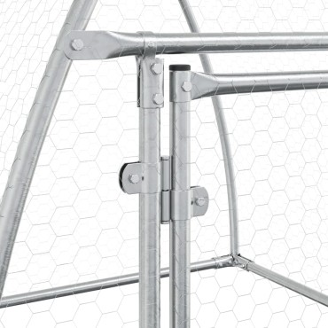 vidaXL Κοτέτσι - Κλουβί Ασημί 100x105x120 εκ. από Γαλβανισμένο Χάλυβα