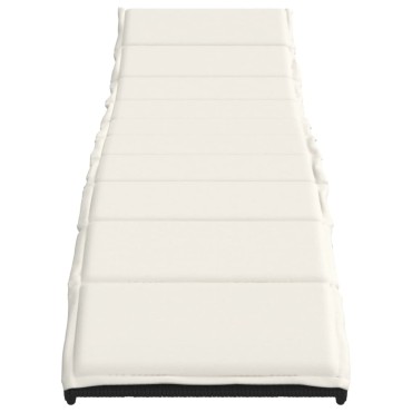 vidaXL Ξαπλώστρα Μαύρη 55x199x50cm από Συνθετικό Ρατάν με Μαξιλάρι 1 τεμ.