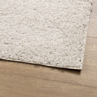 vidaXL Χαλί Shaggy PAMPLONA με Ψηλό Πέλος Μοντέρνο Κρεμ 80x250cm