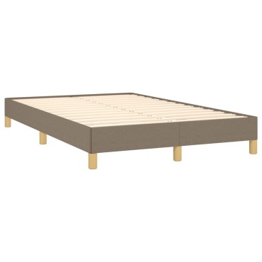 vidaXL Κρεβάτι Boxspring με Στρώμα & LED Taupe 120x190 εκ. Υφασμάτινο