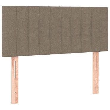 vidaXL Κρεβάτι Boxspring με Στρώμα & LED Taupe 120x190 εκ. Υφασμάτινο