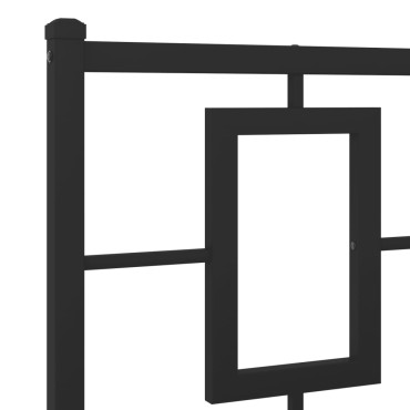 vidaXL Πλαίσιο Κρεβατιού με Κεφαλάρι Μαύρο 140 x 200 εκ. Μεταλλικό