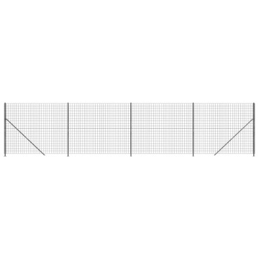 vidaXL Συρματόπλεγμα Περίφραξης Ανθρακί 1,8x10 μ. με Βάσεις Φλάντζα