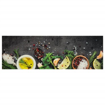 vidaXL Χαλί Κουζίνας Πλενόμενο Σχέδιο Μπαχαρικά 60 x 180 εκ. Βελούδινο