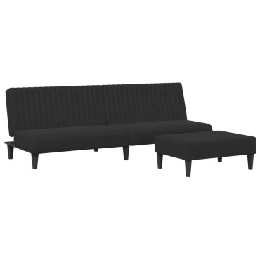 vidaXL Σετ Σαλονιού 2 τεμ. Μαύρο Βελούδινο 200x84,5x69cm  Διθέσιος