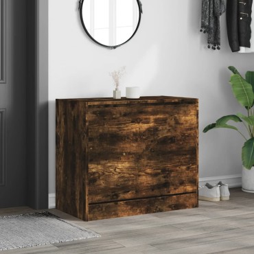 vidaXL Παπουτσοθήκη Καπνιστή Δρυς 80x42x69cm από Επεξεργασμένο Ξύλο