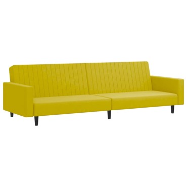 vidaXL Σαλόνι Σετ 2 τεμ. Κίτρινο από Βελούδο 220x84,5x69cm  Διθέσιος