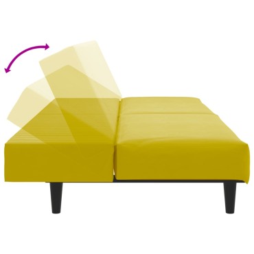 vidaXL Σαλόνι Σετ 2 τεμ. Κίτρινο από Βελούδο 200x84,5x69cm  Διθέσιος